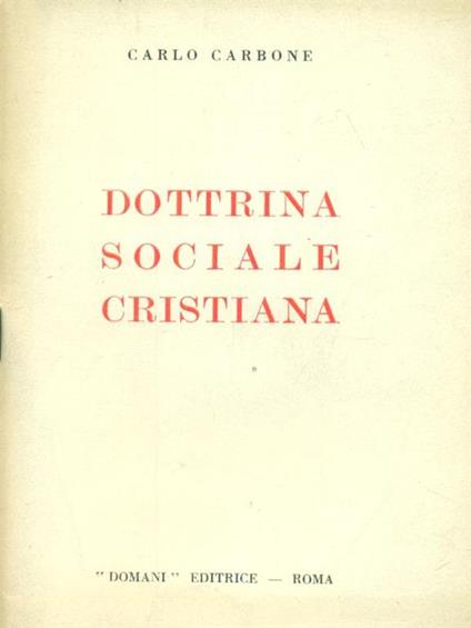 Dottrina sociale cristiana - Carlo Carbone - copertina