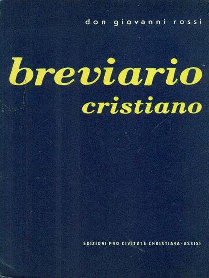 Breviario cristiano - Giovanni Rossi - copertina