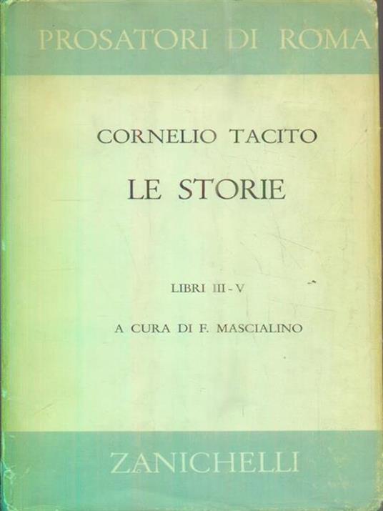 Le storie. Libri III-V - P. Cornelio Tacito - copertina