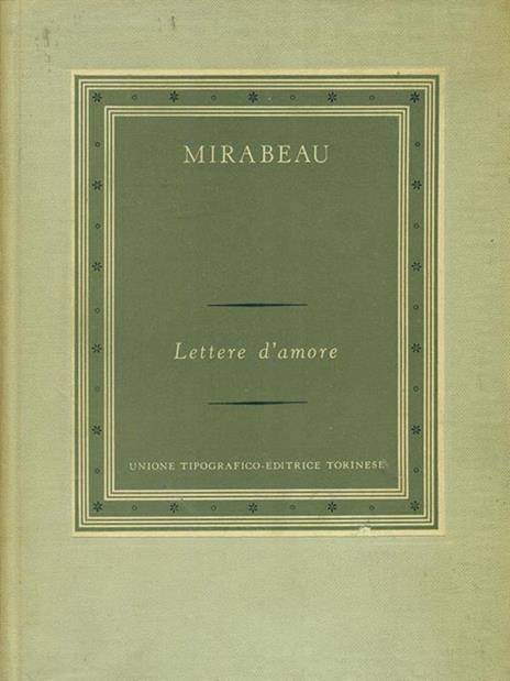 Lettere d'amore - Honoré G. comte de Mirabeau - copertina