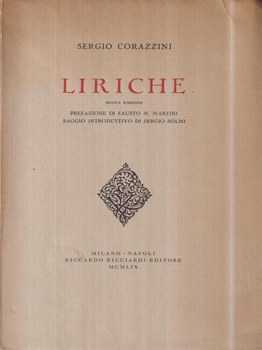 Liriche - Sergio Corazzini - copertina