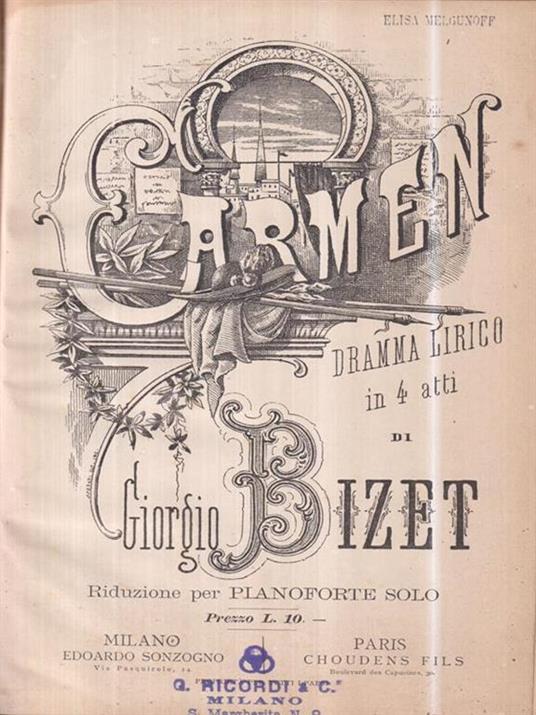 Carmen. Dramma lirico in 4 atti di Giorgio Bizet - copertina
