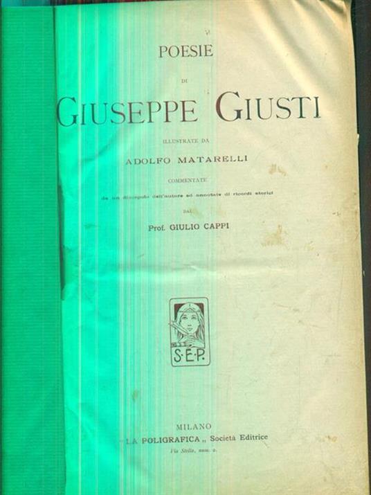 Poesie - Giuseppe Giusti - copertina