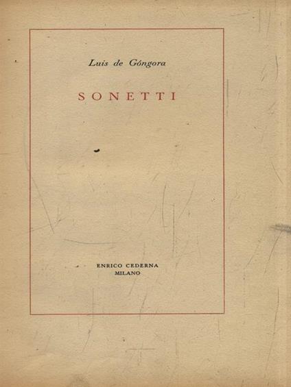 Sonetti - Luis De Gongora - copertina