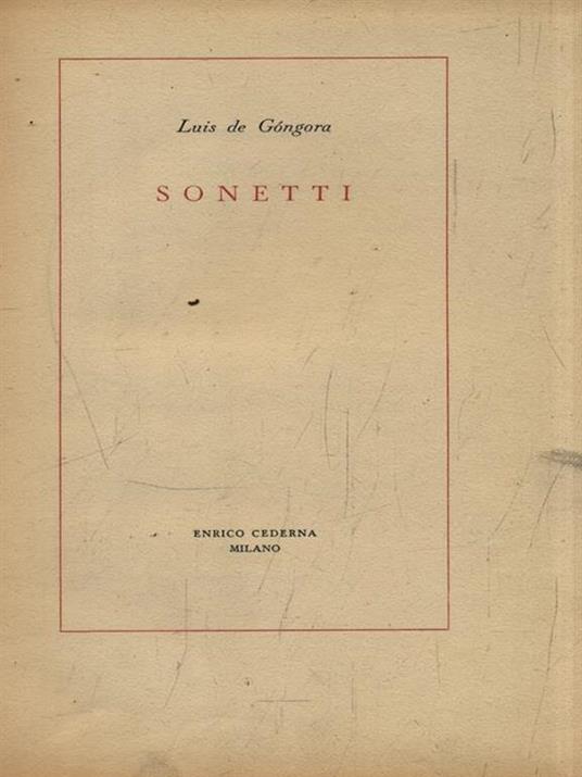 Sonetti - Luis De Gongora - copertina