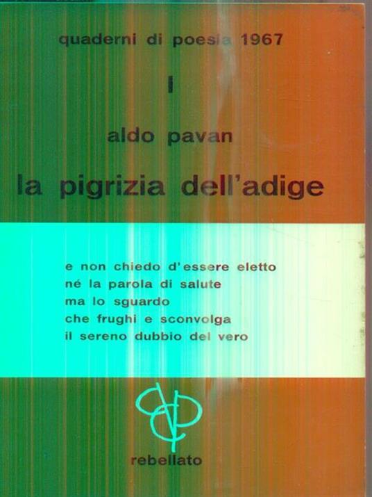 La pigrizia dell'Adige - Aldo Pavan - copertina