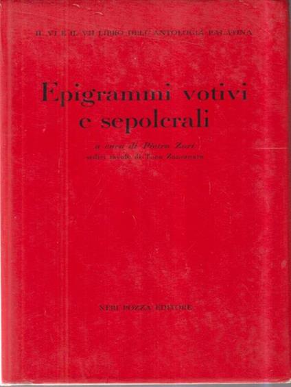 Epigrammi votivi e sepolcrali - Pietro Zari - copertina