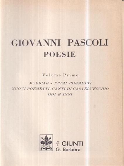 Poesie - Giovanni Pascoli - copertina