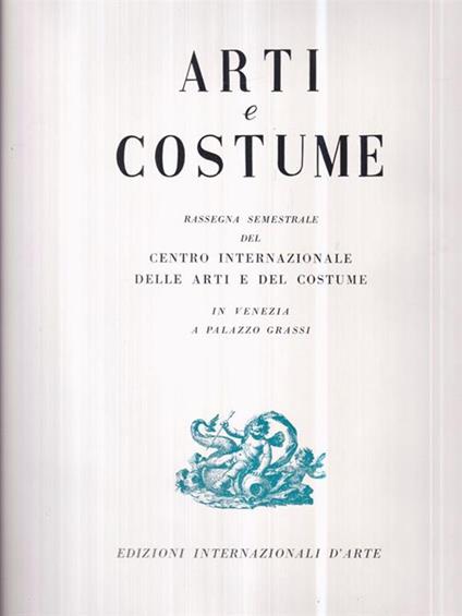 Arti e costume 2 voll - copertina