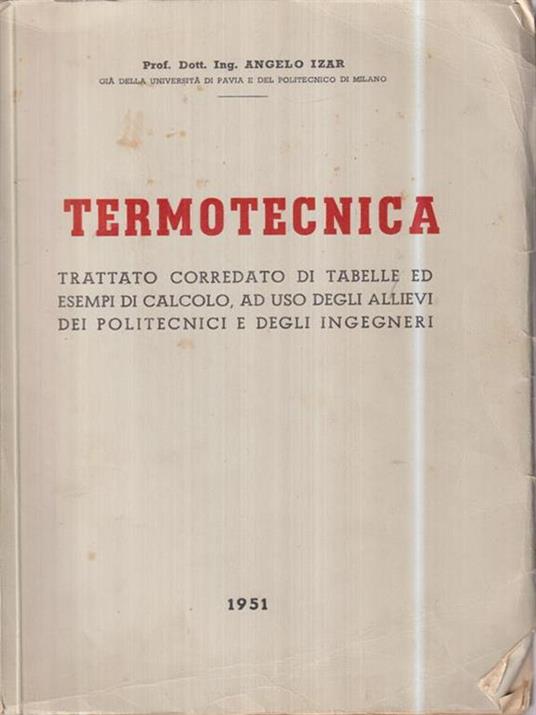 Termotecnica - Angelo Izar - copertina