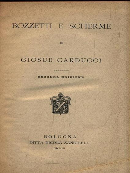 Bozzetti e scherme - Giosuè Carducci - copertina
