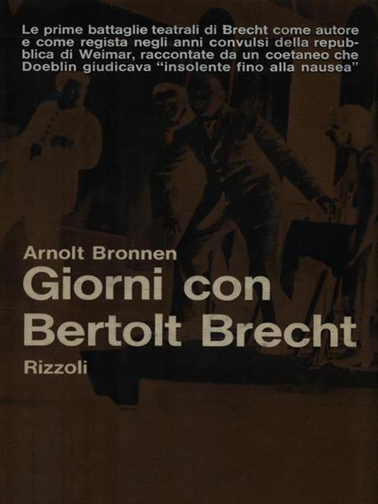Giorni con Bertolt Brecht - Arnolt Bronnen - copertina