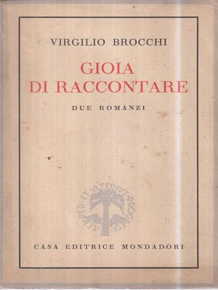 Gioia di raccontare - Virgilio Brocchi - copertina