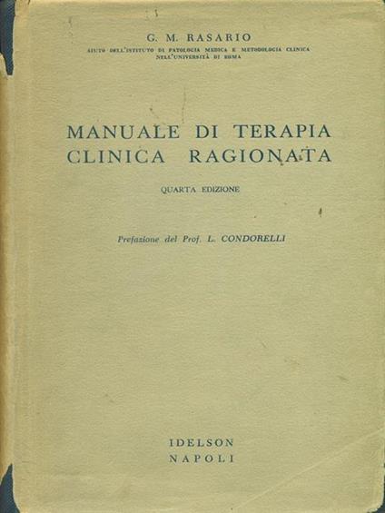 Manuale di terapia clinica ragionata - Giovanna Rasario - copertina