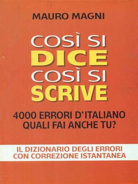 Così si dice così si scrive - Mauro Magni - copertina