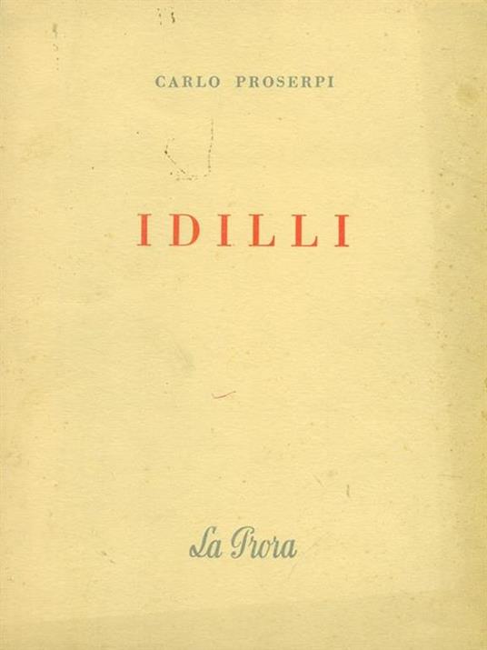 Idilli - Carlo Proserpi - copertina