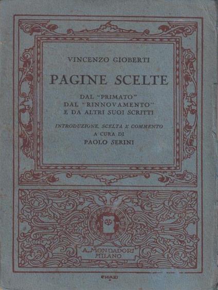 Pagine scelte - Vincenzo Gioberti - copertina