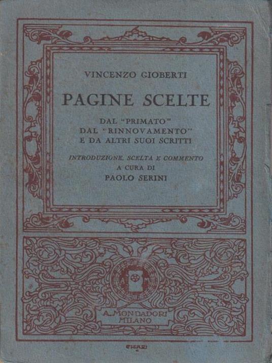Pagine scelte - Vincenzo Gioberti - copertina