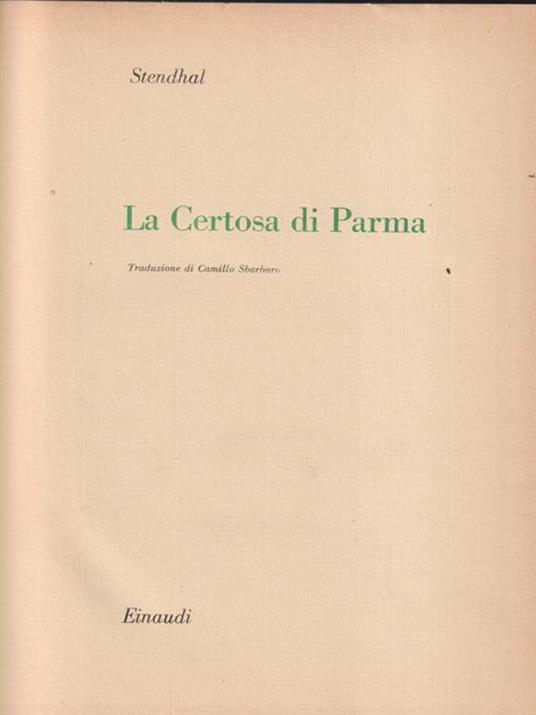 La Certosa di Parma - Stendhal - copertina