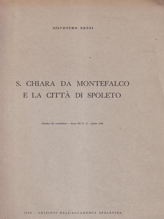 S. Chiara da Montefalco e la città di Spoleto - Silvestro Nessi - copertina