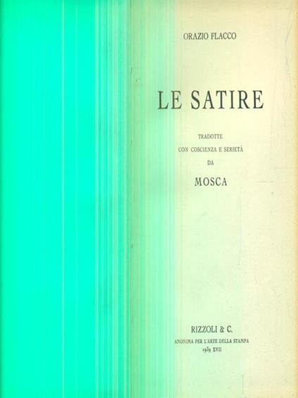 Le satire - Q. Flacco Orazio - copertina