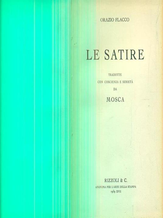 Le satire - Q. Flacco Orazio - copertina