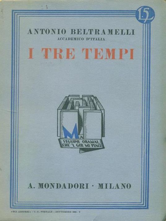 I  tre tempi - Antonio Beltramelli - copertina