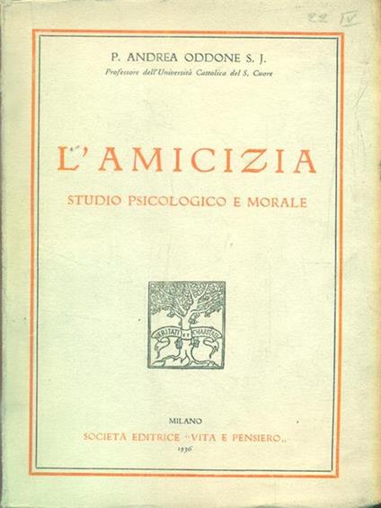 L' amicizia - Andrea Oddone - copertina