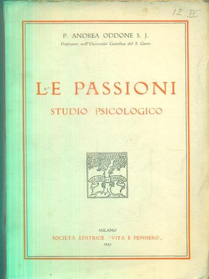 Le passioni - Andrea Oddone - copertina