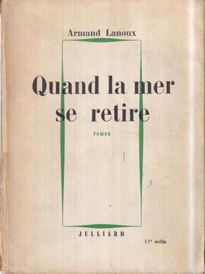 Quand la mer se retire - Armand Lanoux - copertina