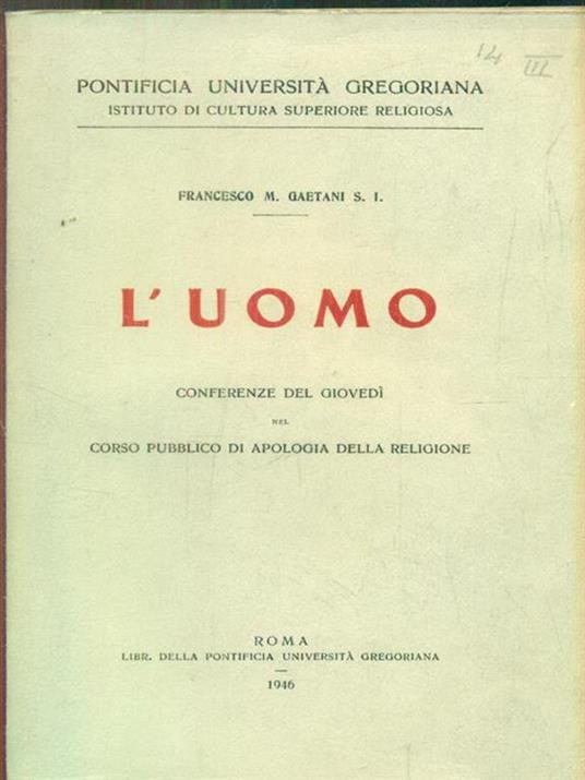 L' uomo - Francesco Gaetani - copertina
