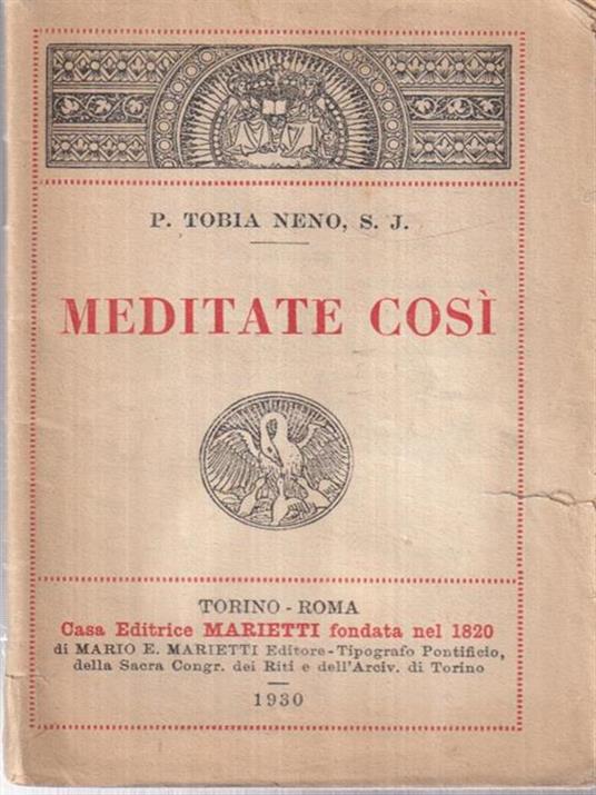 Meditate così - Tobia Neno - copertina