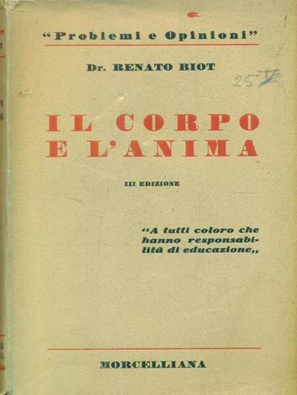 Il corpo e l'anima - Renato Biot - copertina