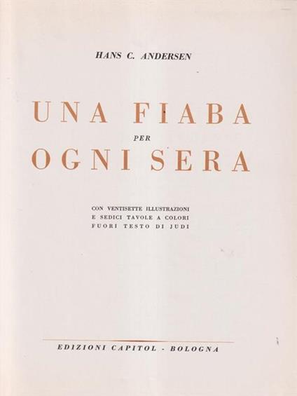 Una fiaba per ogni sera capitol - H. Christian Andersen - copertina