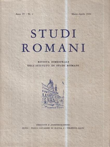 Studi romani. Anno IV - N. 2 (Marzo-Aprile 1956) - copertina