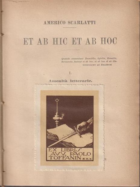 Et ab hic et ab hoc. I Amenità letterarie - Americo Scarlatti - copertina