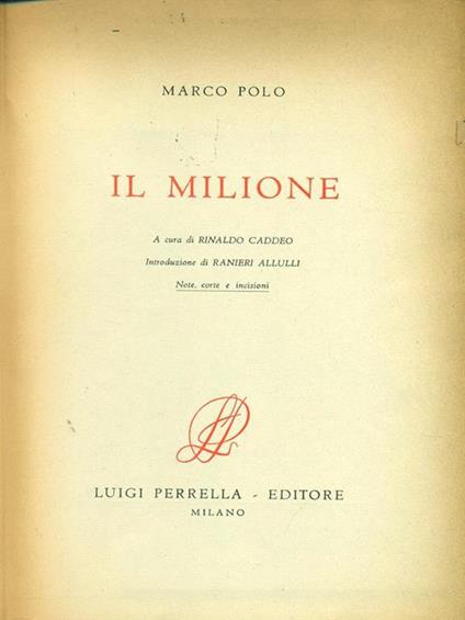 Il  Milione - Marco Polo - copertina