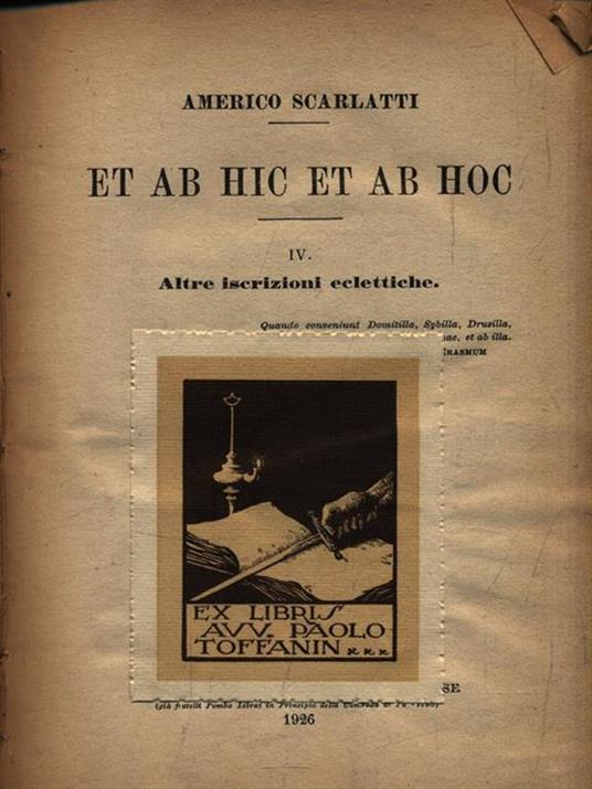 Et ab hic et ab hoc. IV Altre iscrizioni eclettiche - Americo Scarlatti - 2