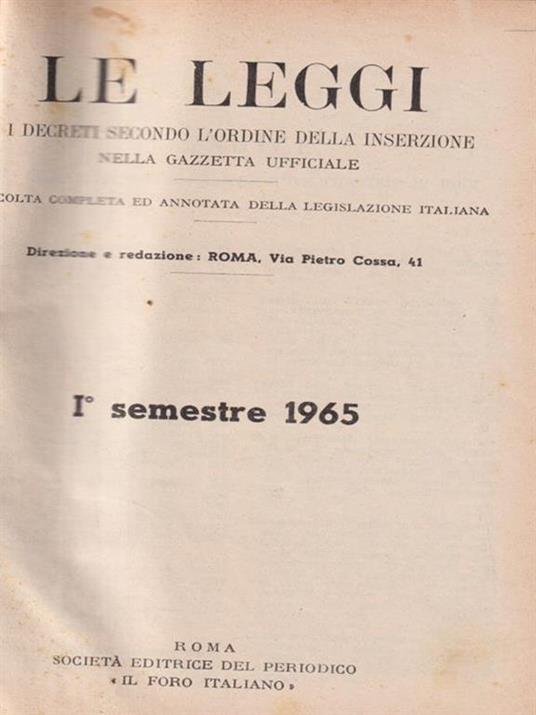 Le leggi 1965 -   - copertina