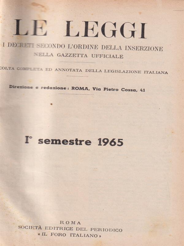 Le leggi 1965