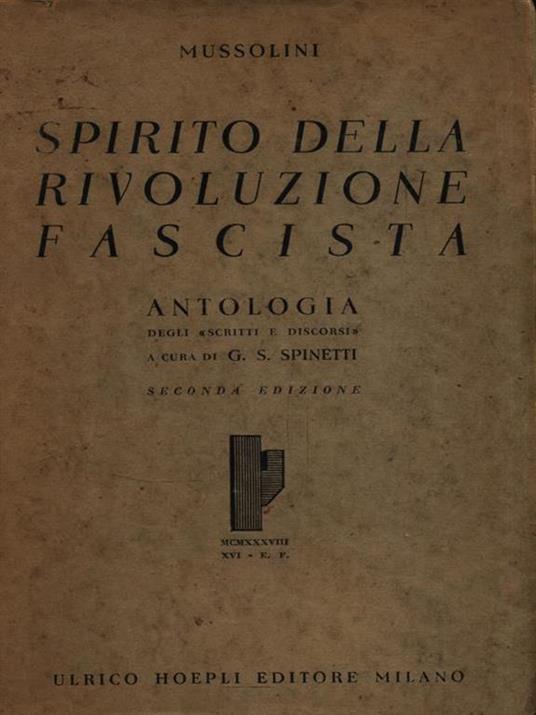 Spirito della rivoluzione fascista - Benito Mussolini - copertina
