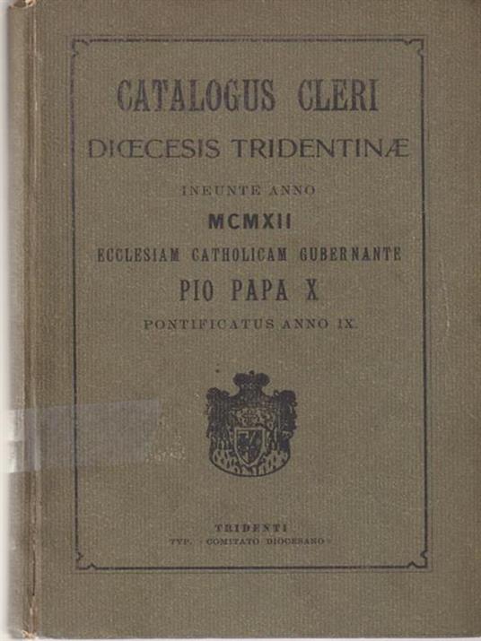 Catalogus cleri dioecesis tridentinae -   - copertina