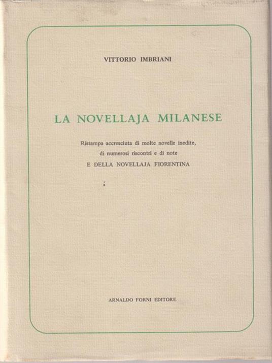 La novellaja milanese - Vittorio Imbriani - copertina