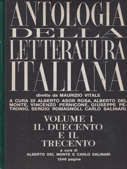 Antologia della letteratura italiana vol. 1. Il Duecento e il Trecento - copertina