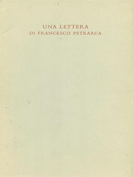 Una  lettera - Francesco Petrarca - copertina