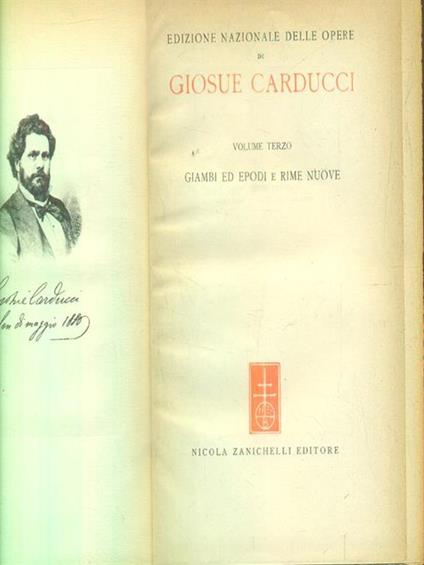 Giambi ed Epodi e rime nuove - Giosuè Carducci - copertina