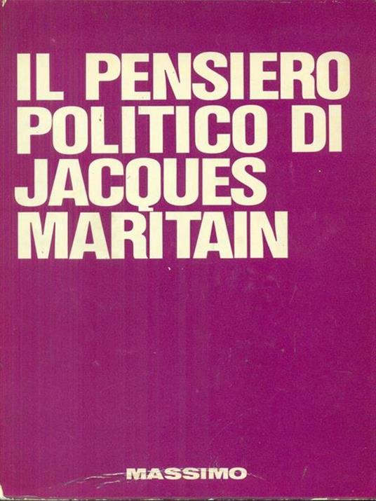 Il pensiero politico di Jacques Maritian - copertina