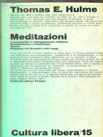 Meditazioni - Thomas E. Hulme - copertina