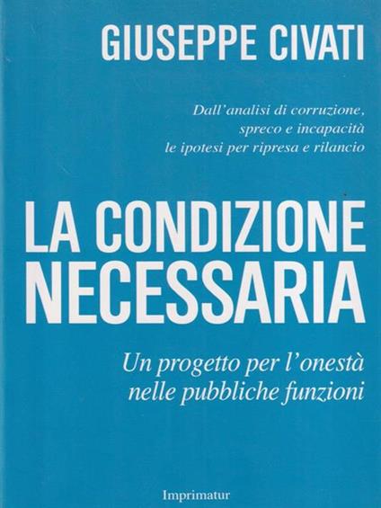 La condizione necessaria - Giuseppe Civati - copertina