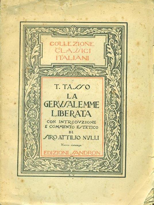 La  Gerusalemme Liberata - Torquato Tasso - copertina